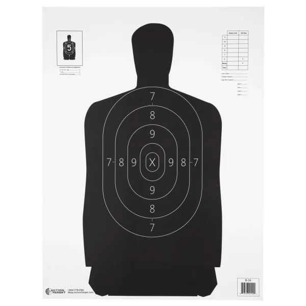 ACTION TGT B34 BLK 100PK - Qualification | FrontLine Armoury - Gun shop FL