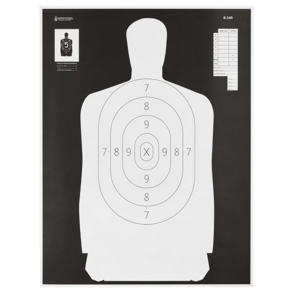 ACTION TGT B34 BLK/WHT SILHO 100PK - Reverse Qualification | FrontLine Armoury - Gun shop FL