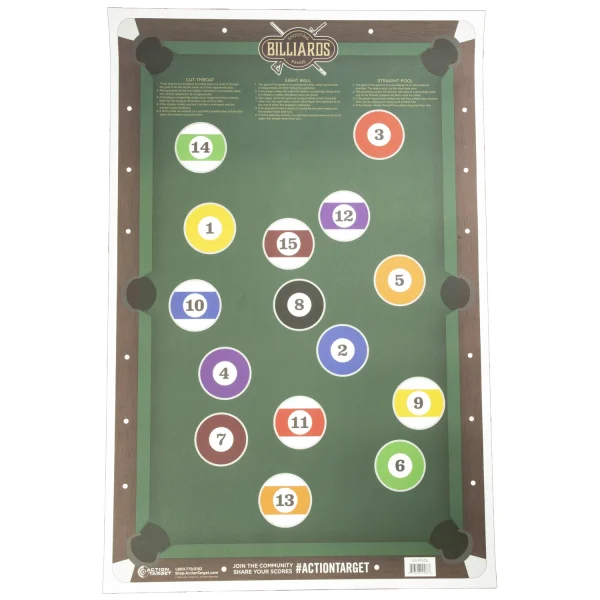 ACTION TGT BILLIARDS 100PK - Billiards Target | FrontLine Armoury - Gun shop FL