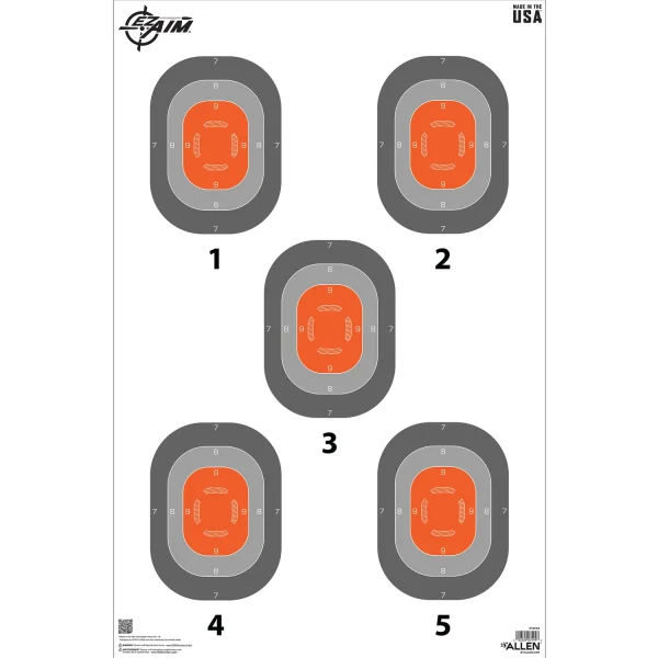 ALLEN EZAIM 5 SPOT TRGT 23X35 50PK - EZ AIM Paper | FrontLine Armoury - Gun shop FL