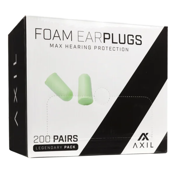 AXIL FOAM EAR PLUGS 200 PAIR BOX - Foam Ear Plugs | FrontLine Armoury - Gun shop FL