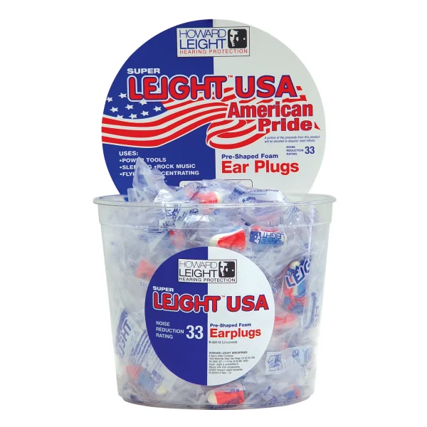 H/L USA PLUGS 100PR RED/WHITE/BLUE - Super Leight | FrontLine Armoury - Gun shop FL