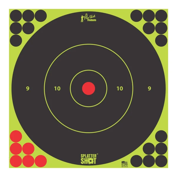PRO-SHOT TARGET 12" GRN BULLSEYE 5PK - Splatter Shot | FrontLine Armoury - Gun shop FL