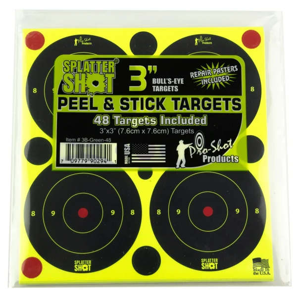 PRO-SHOT 3" GREEN BULLSEYE 48 PK - Splatter Shot | FrontLine Armoury - Gun shop FL