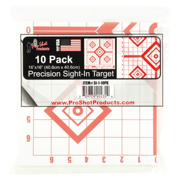 PROSHOT 16X16 RED SIGHT IN 10PK - Sight In | FrontLine Armoury - Gun shop FL