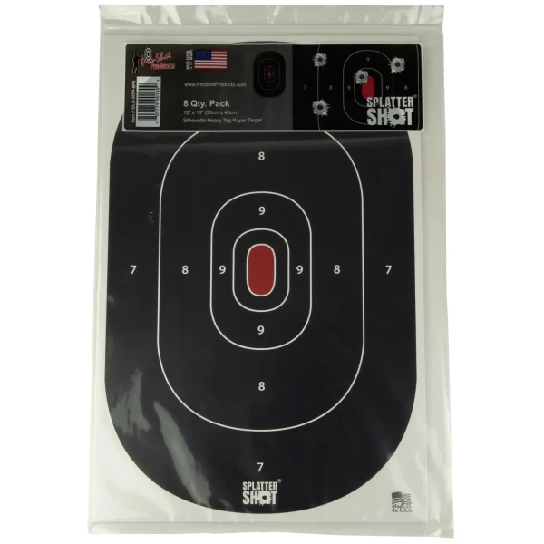 PROSHOT 12X18 SILH SS BLACK 8PK - Splatter Shot | FrontLine Armoury - Gun shop FL