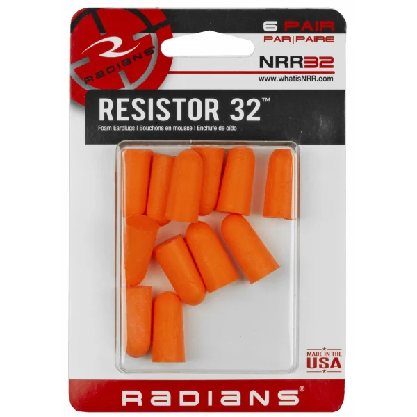 RADIANS RESISTOR EARPLUG 6 PAIRS -  | FrontLine Armoury - Gun shop FL