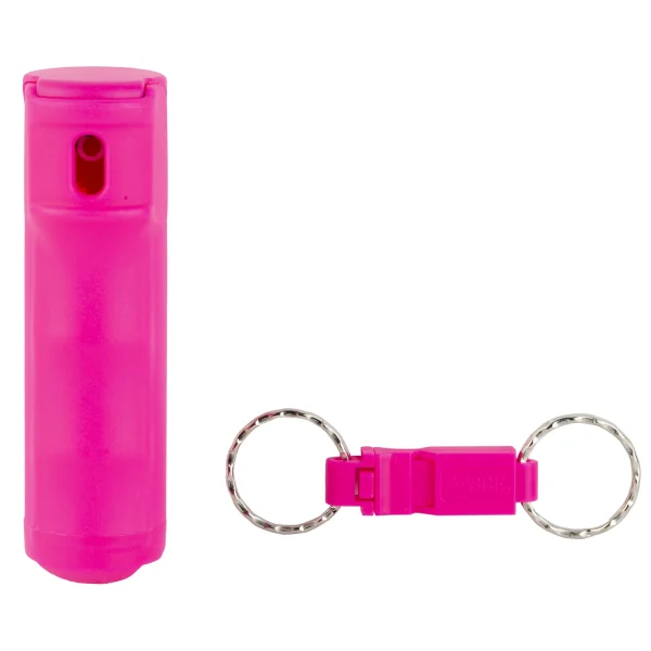 SABRE SPRAY KEY RING/WHISTLE .54 PNK - Pepper Gel with Quick Release | FrontLine Armoury - Gun shop FL