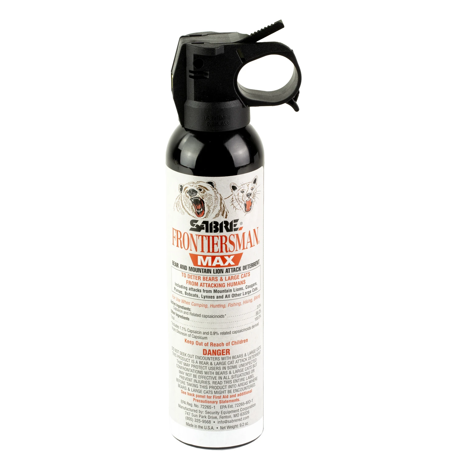 SABRE 9.2OZ BEAR/MNT LION SPRAY BLK - Frontiersman | FrontLine Armoury - Gun shop FL