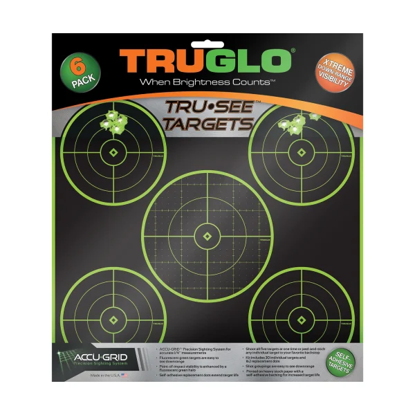TRUGLO TRU-SEE 5 BULL TGT 12X12 6PK - Tru-See | FrontLine Armoury - Gun shop FL